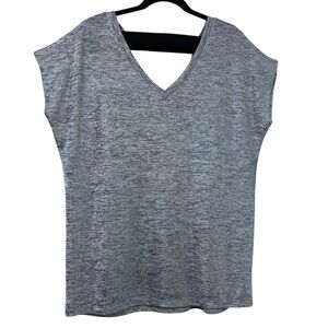 Stella & Dot Silver Blouse V Neck Size XL